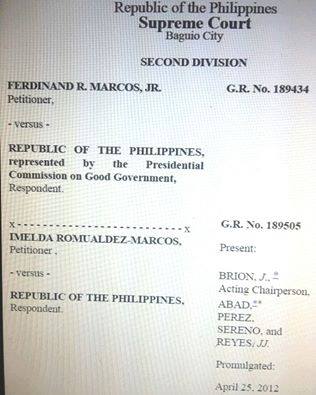Proof Of Marcos Plunder