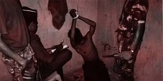 Body blows, electric shock, bottle taps
